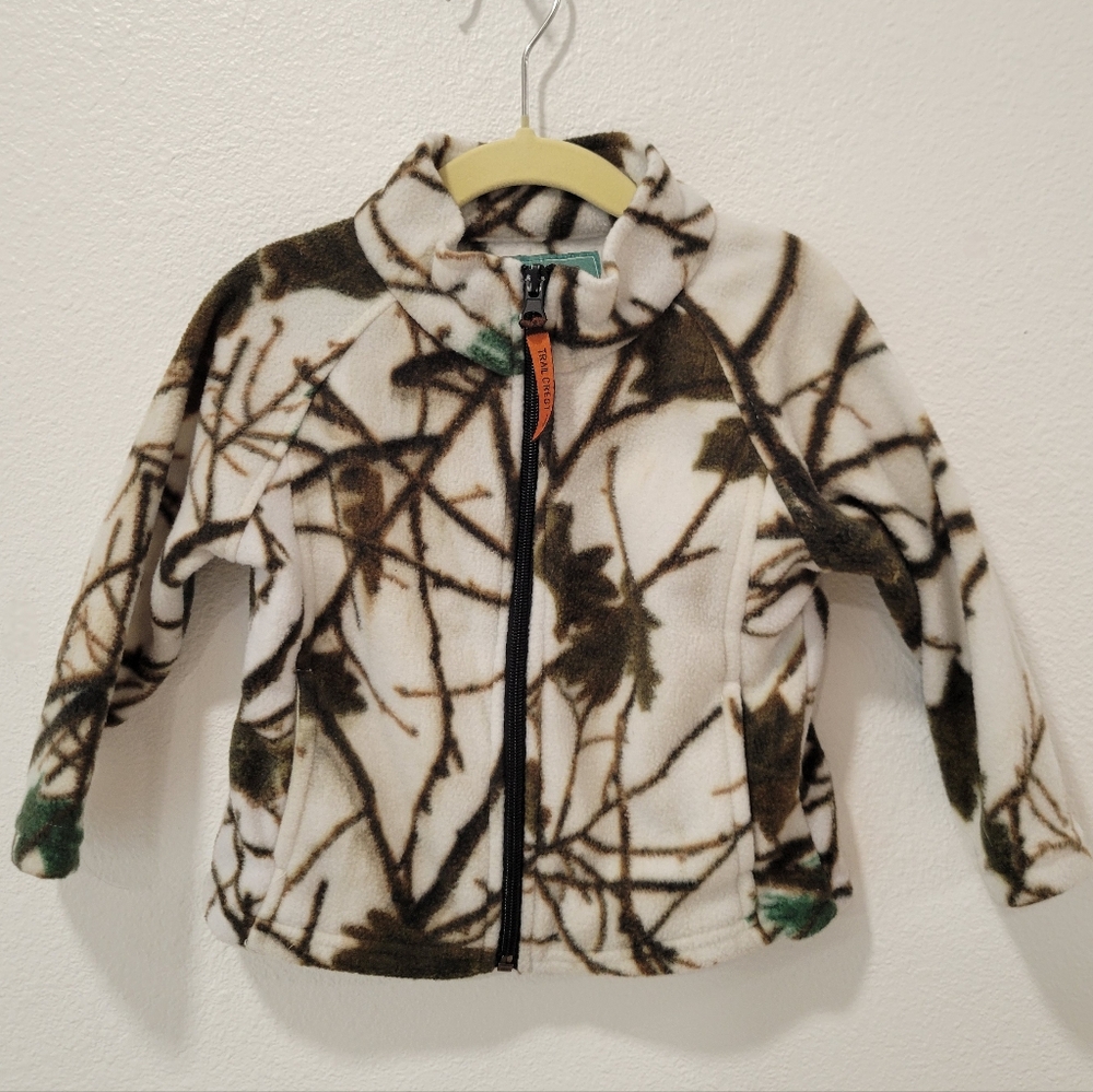 Trail Crest Boys Cream Camo Zip Fleece Jacket 6-12M